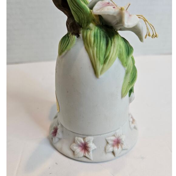Hummingbird Seymour Mann Signed M. Bernini Porcelain Bisque Bell 1996 Vintage 6" - Picture 5 of 10